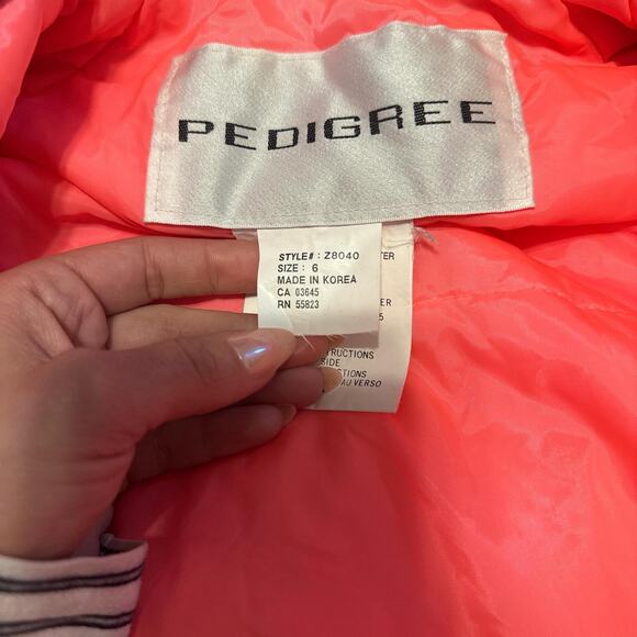 Vintage 80s 90s pedigree pedsport ski jacket-neon pink-medium - Picture 7 of 8